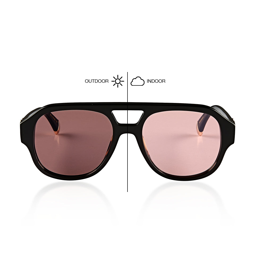 LE STYLE/ GLOSS BLACK - Pink Lens