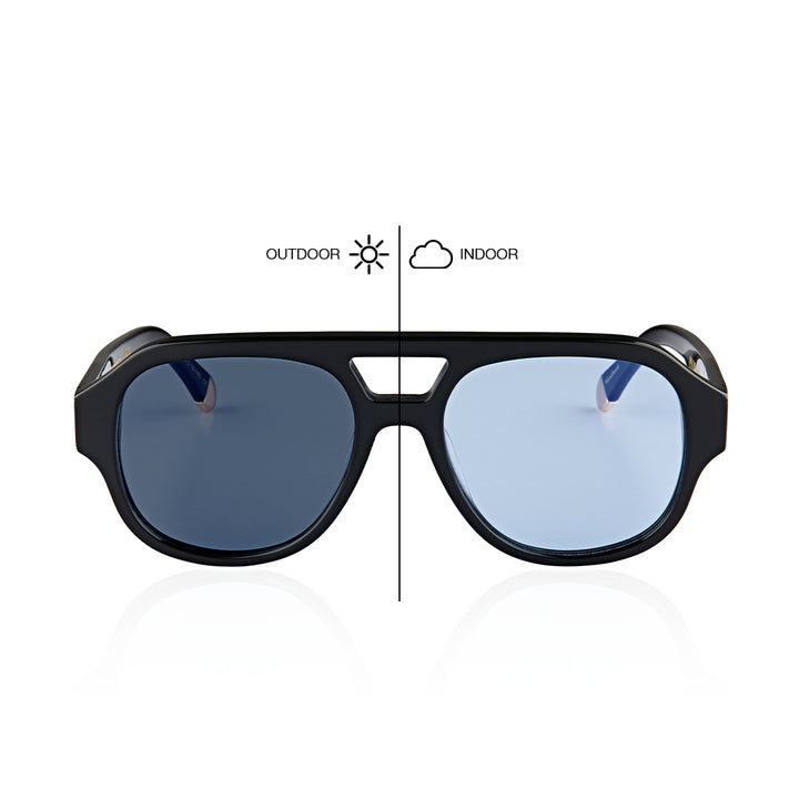 LE STYLE/ GLOSS BLACK  - Blue Lens